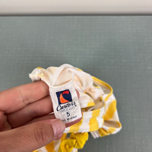 Vintage Carter's Yellow Striped Cool It! Koala Bathing Suit 5T USA - Picture 7 of 11